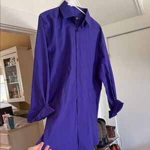 JF J.Ferrar Vibrant Purple Dress Shirt